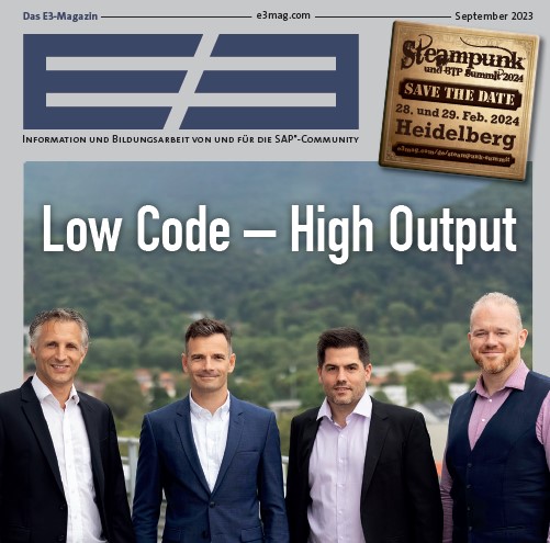 Coverstory E-3 Magazin: Low-Code High Output